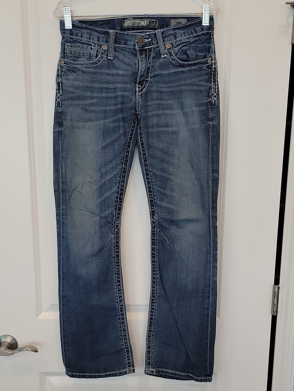 BKE Fulton Bootcut Double Stitched Disteessed Jeans 29S